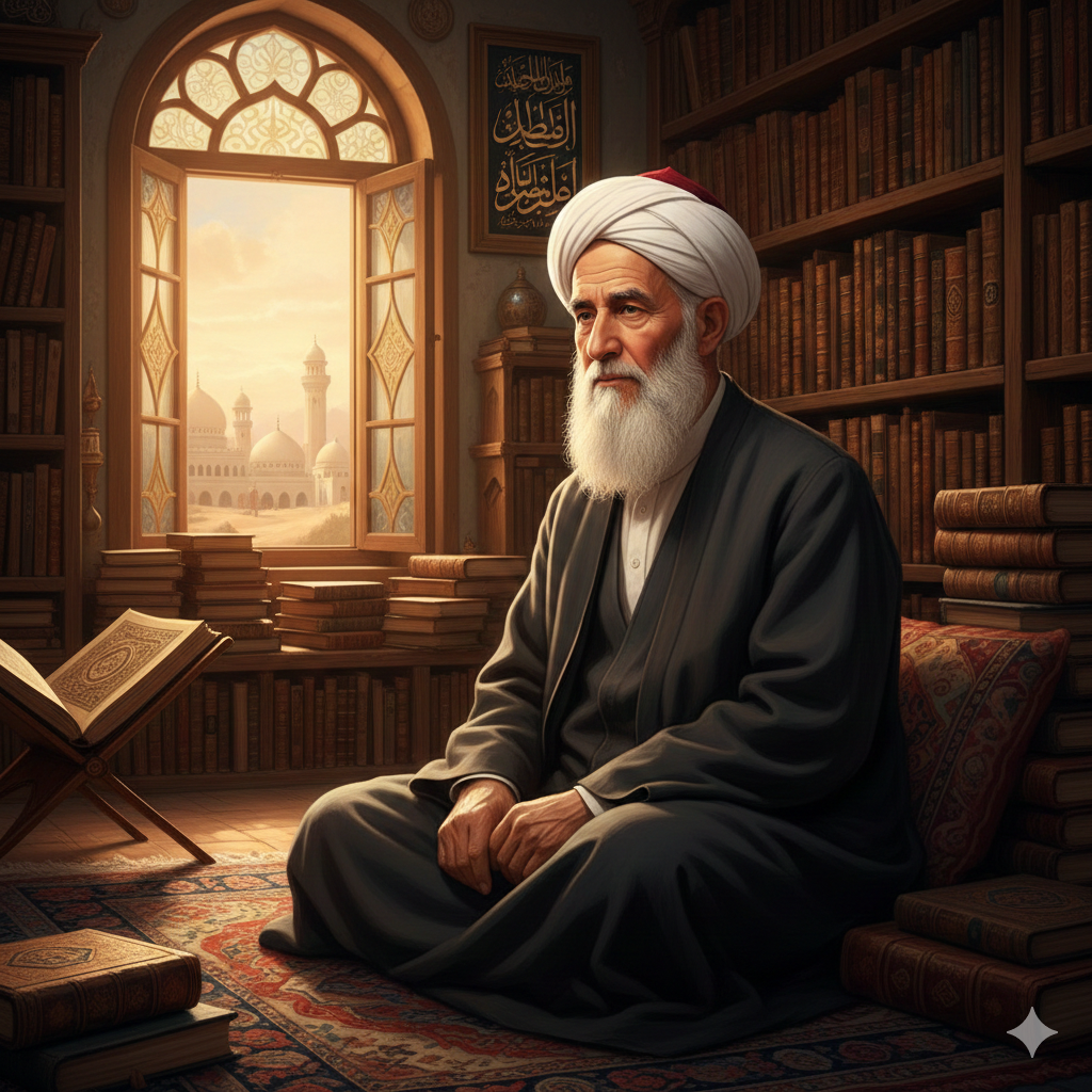Potret ilustratif Syaikh Nawawi al-Bantani, ulama Nusantara asal Banten yang dikenal sebagai Sayyid ‘Ulama’ al-Hijaz dan guru para ulama Indonesia.